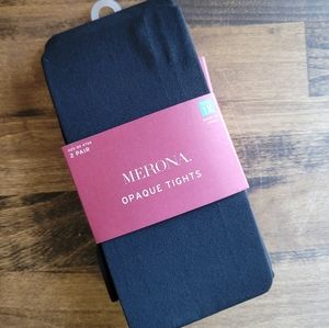 Merona Opaque Tights Black 1X